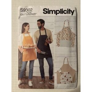 Simplicity S9302 Full-Coverage BBG Aprons UNISEX One Size UNCUT Sewing Pattern